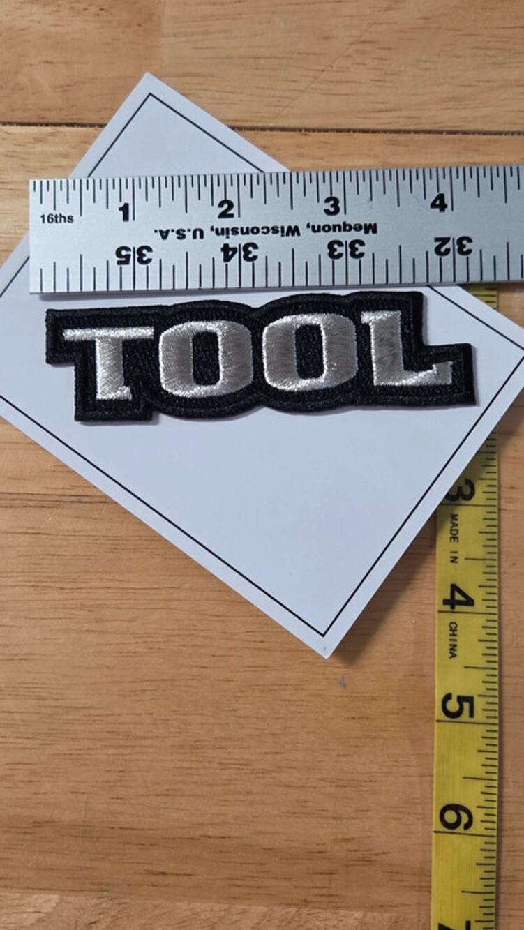 Tool Patch Opiate Box Logo Silver Text Woven Iron On Heavy Metal Band Merch New